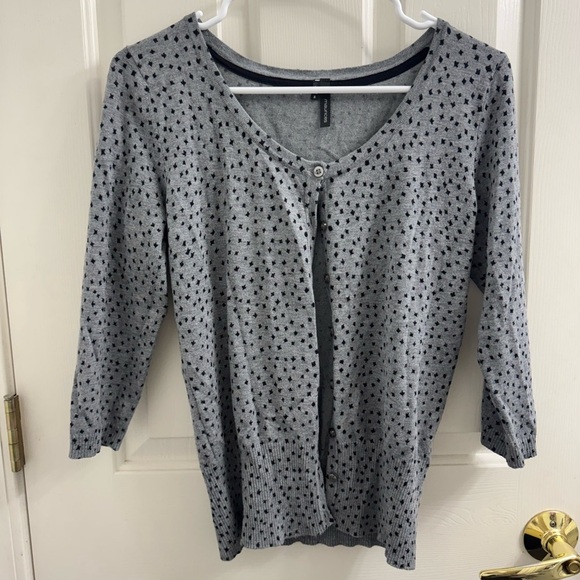 Gray Polka Dot Cardigan - Picture 1 of 7
